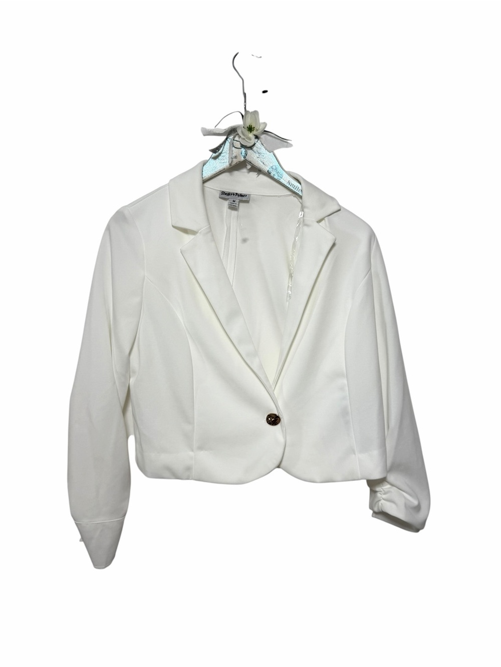 NWT Shelby & Palmer White Cropped Blazer One Button Size M